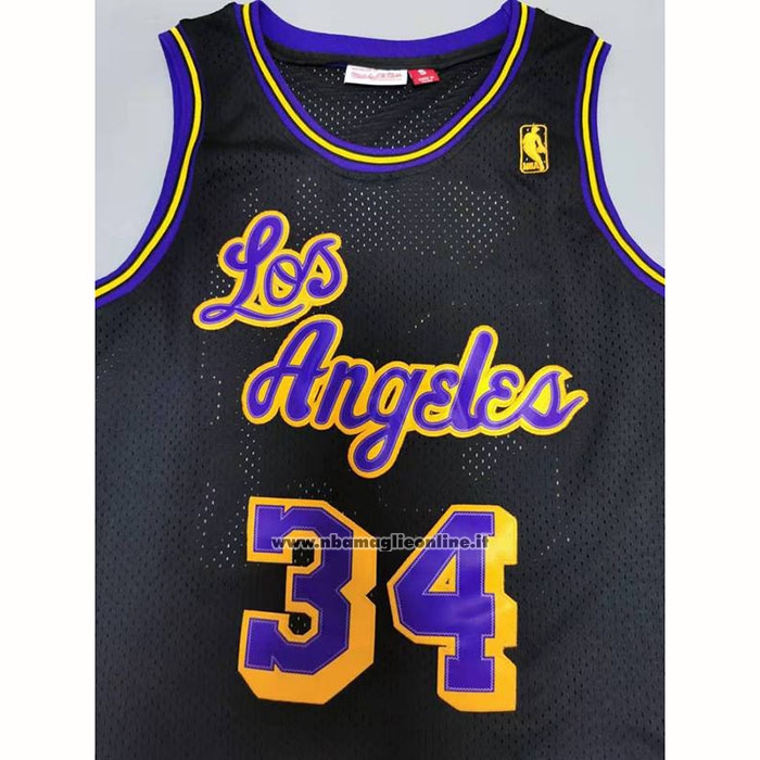 Maglia Los Angeles Lakers Shaquille O'neal #34 Mitchell & Ness 1996-97 Nero